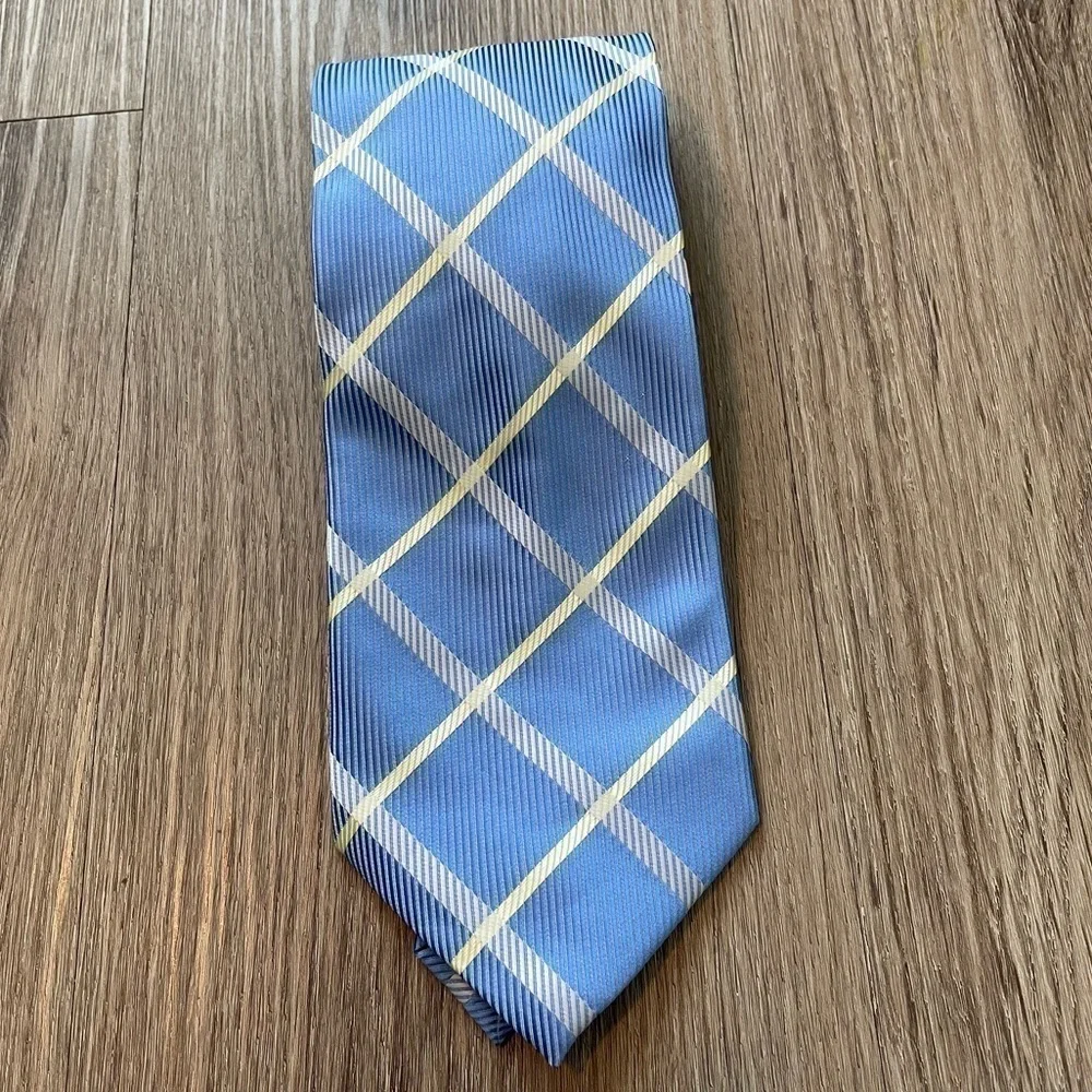 BOSS Men’s Silk Tie | Blue, White, Yellow
